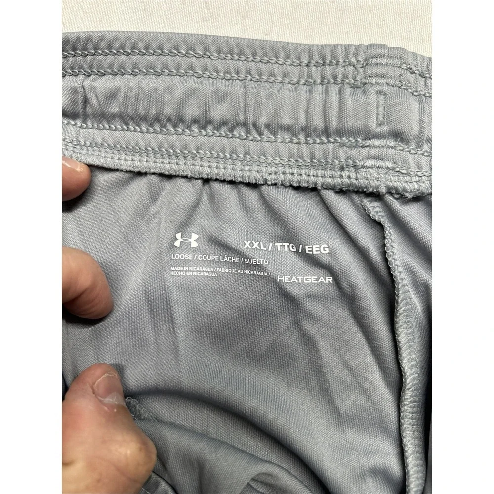 Under Armour Mens Gray HeatGear Running Shorts 2XL Loose Fit 1306443